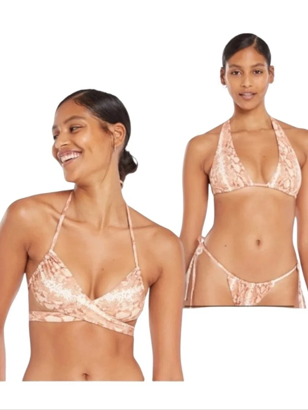 Vitamin A Milana Convertible Bikini Top Snake Print Size XS